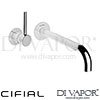 Cifial 32405MI U Mini Round 2 Hole Wall Basin Mixer Tap Left Side Valve without Plate Spare Parts